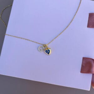 Kalp Gümüş Kolye - Gold