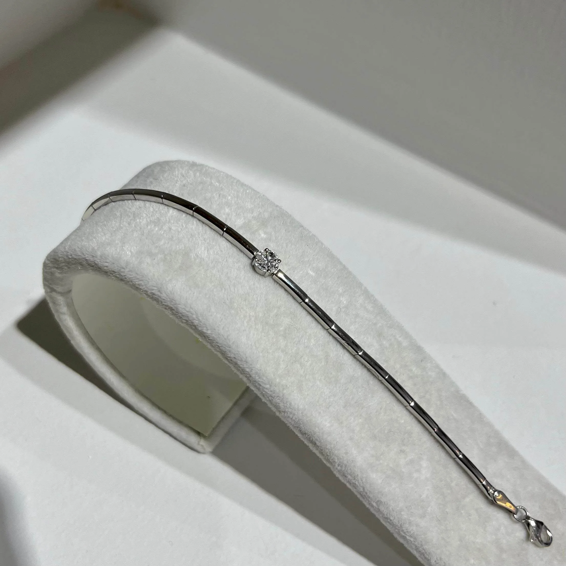 Tek taşlı bileklik (silver) - Görsel 2