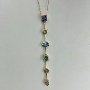 Renkli Taşlı Y Kolye