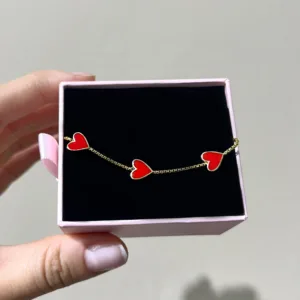 Kırmızı Kalpli Bileklik