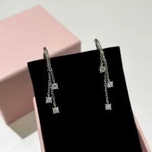 Minik Halka Küpe Sallantı Taşlı