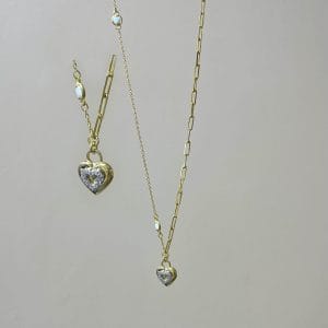 Kalpli Opal Taşlı Zincir Kolye