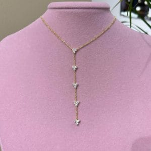 3 taşlı Y model Kolye