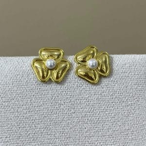 Büyük Çiçek İncili Küpe