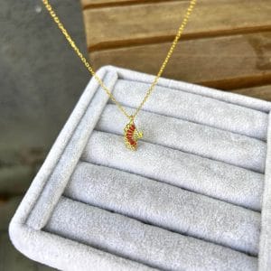 Mini Yelpaze Kolye Kırmızı