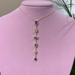 Renkli Y kolye Mor