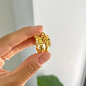 Yılan Model Halka Küpe Gold