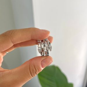 Yılan Model Halka Küpe Silver