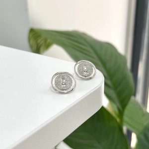 Yuvarlak Taşlı Çivi Model Küpe