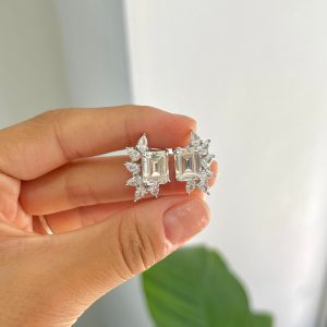 Mozanit Taşlı Küpe