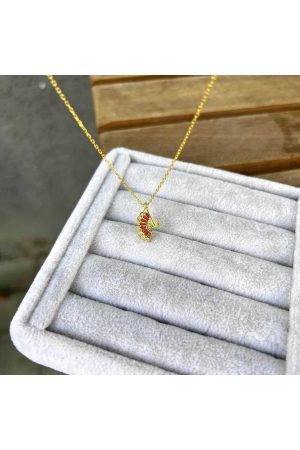 Mini Yelpaze Kolye Kırmızı