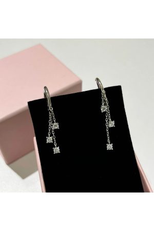 Minik Halka Küpe Sallantı Taşlı